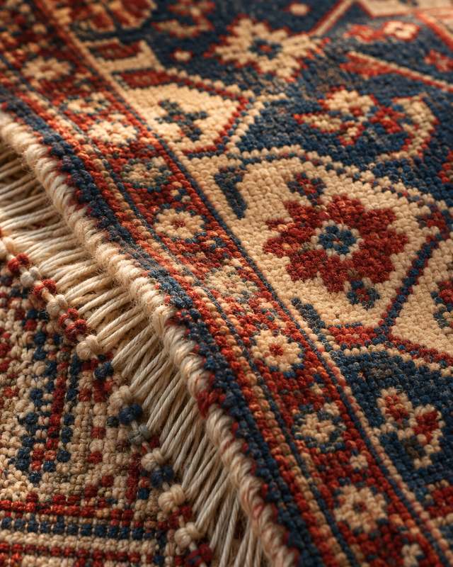 ریشهٔ یک قالی، تارهای آزاد در لبه